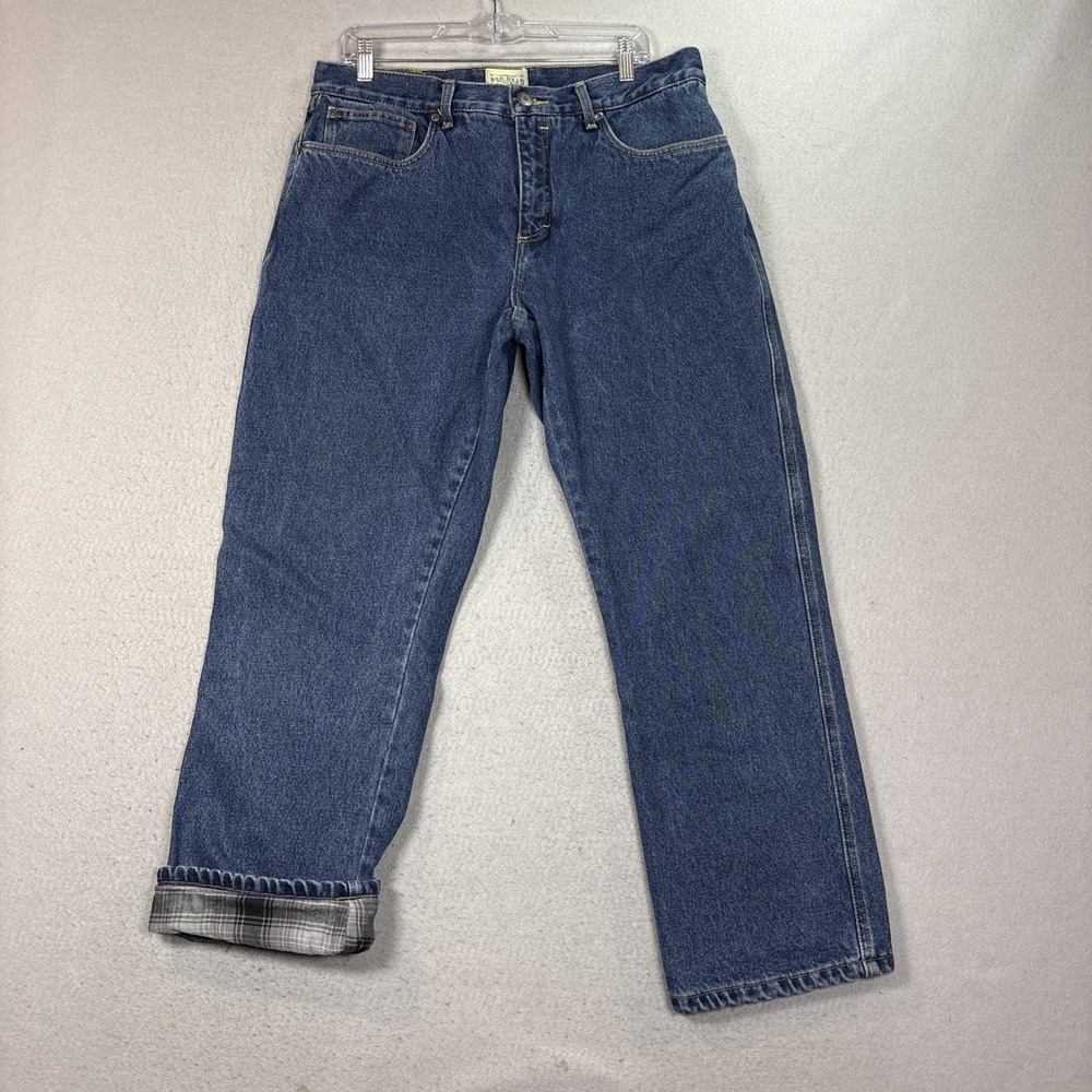RedHead Jeans Mens 34x30 Blue Flannel Lined Relaxed Fit Denim Outdoor Work Pants